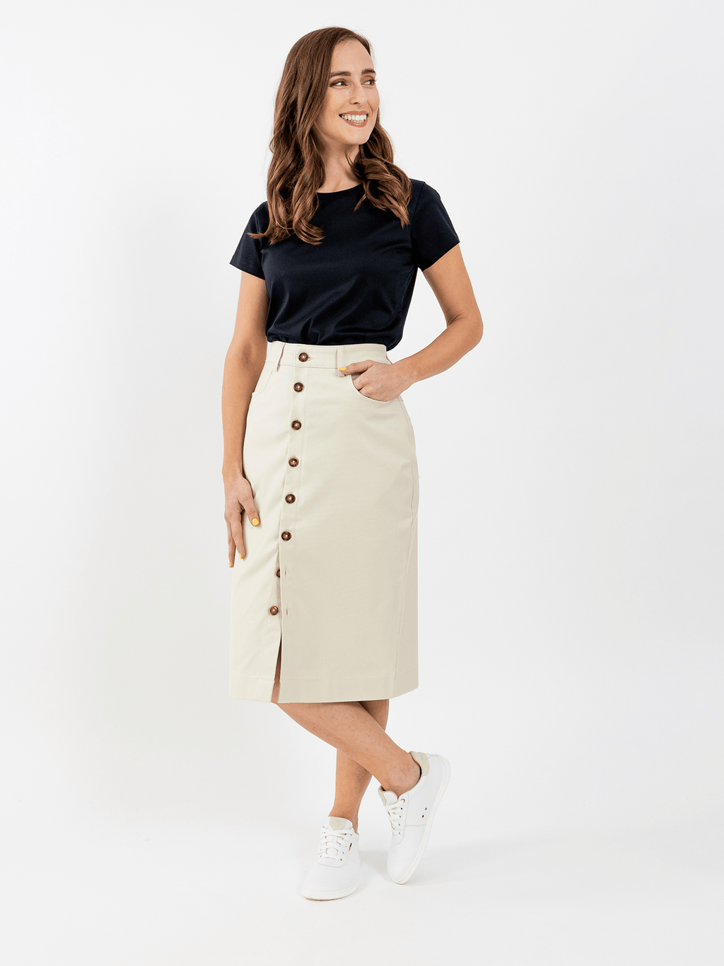 Women's Midi Skirt Be Lenka Essentials - Creme - Barefoot Shoe Store