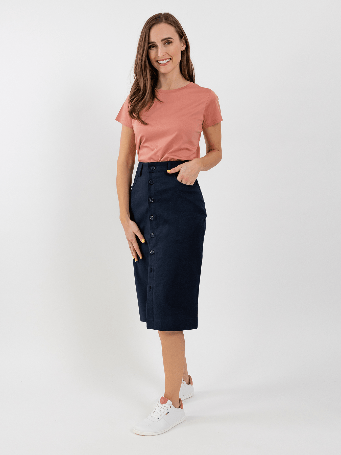 Women's Midi Skirt Be Lenka Essentials - Navy - Barefoot Shoe Store