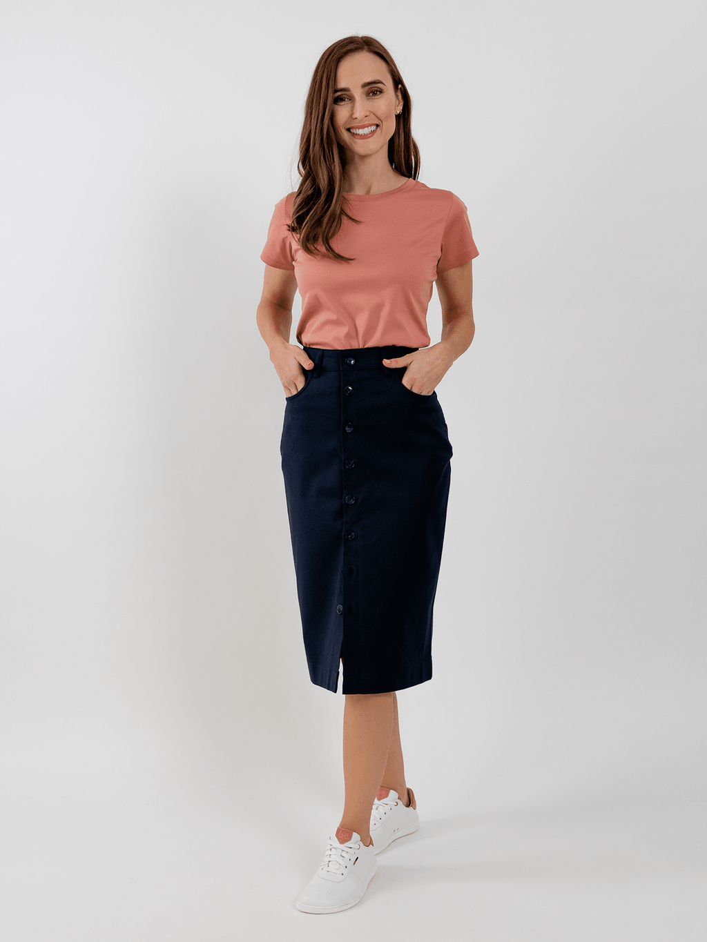 Women's Midi Skirt Be Lenka Essentials - Navy - Barefoot Shoe Store