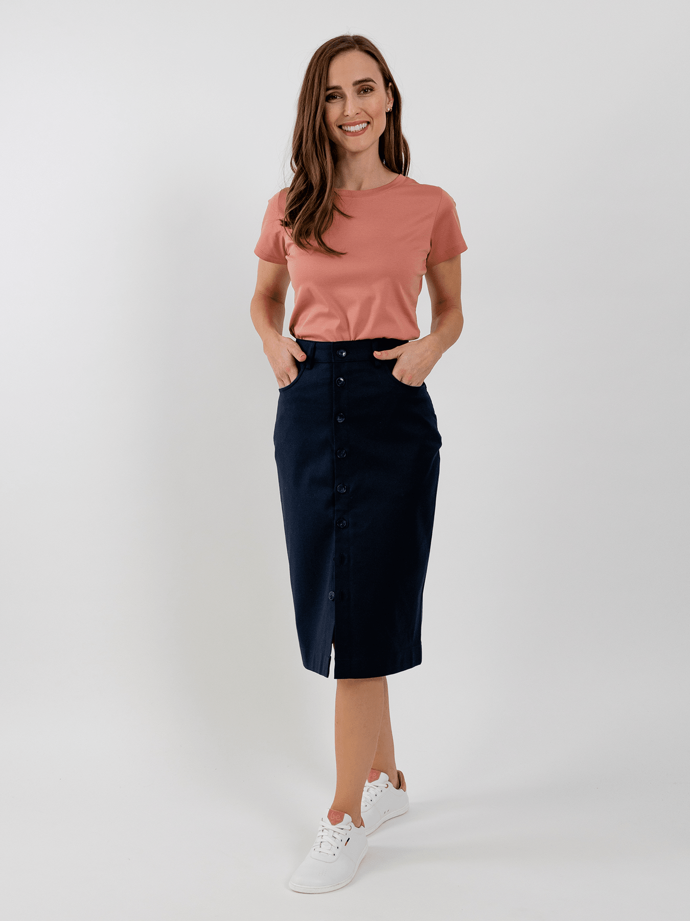 Women's Midi Skirt Be Lenka Essentials - Navy - Barefoot Shoe Store