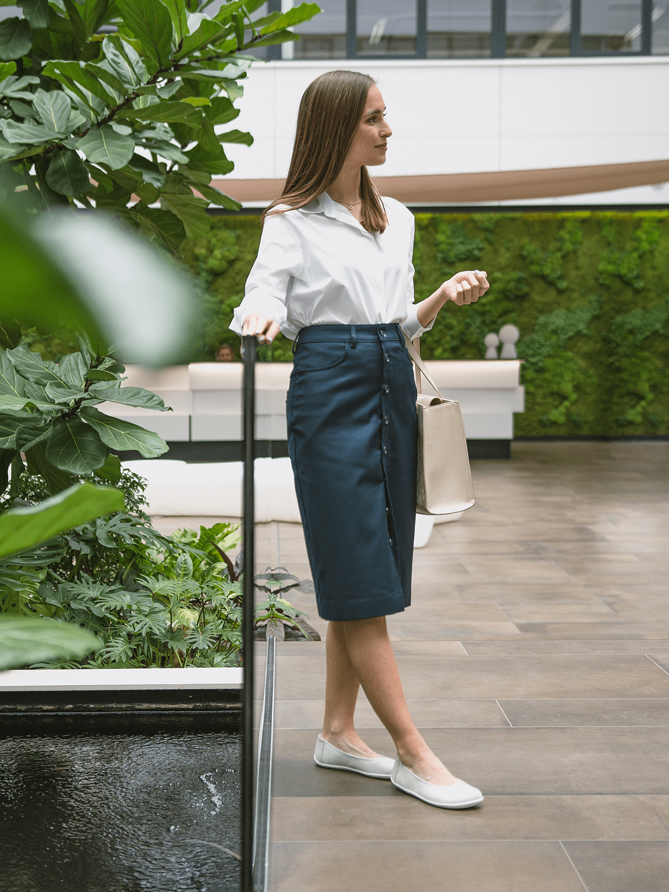 Women's Midi Skirt Be Lenka Essentials - Navy - Barefoot Shoe Store