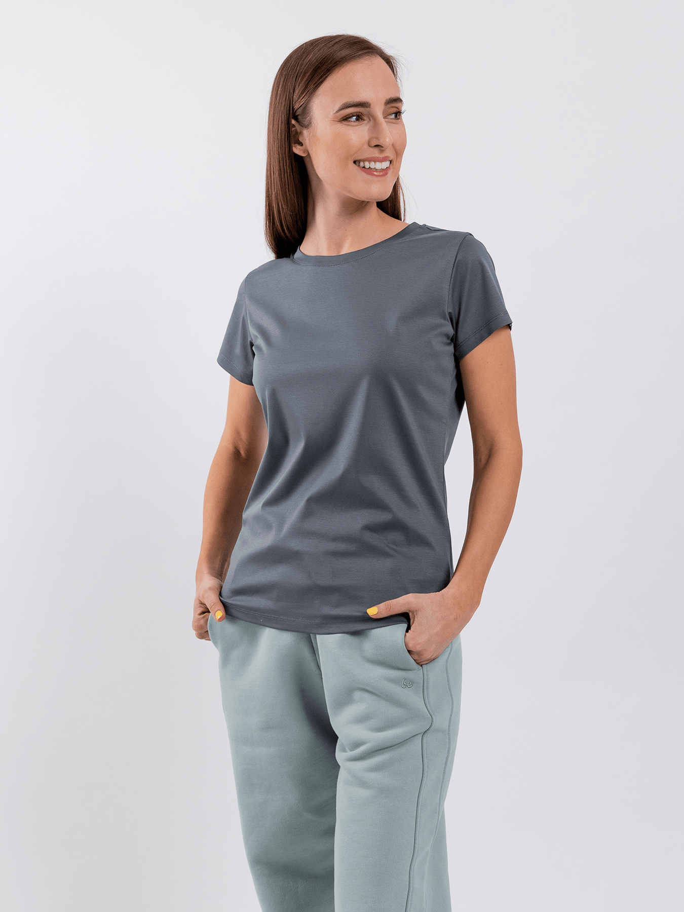 Women's Round Neck t-shirt Be Lenka Essentials - Grey - Barefoot Shoe Store