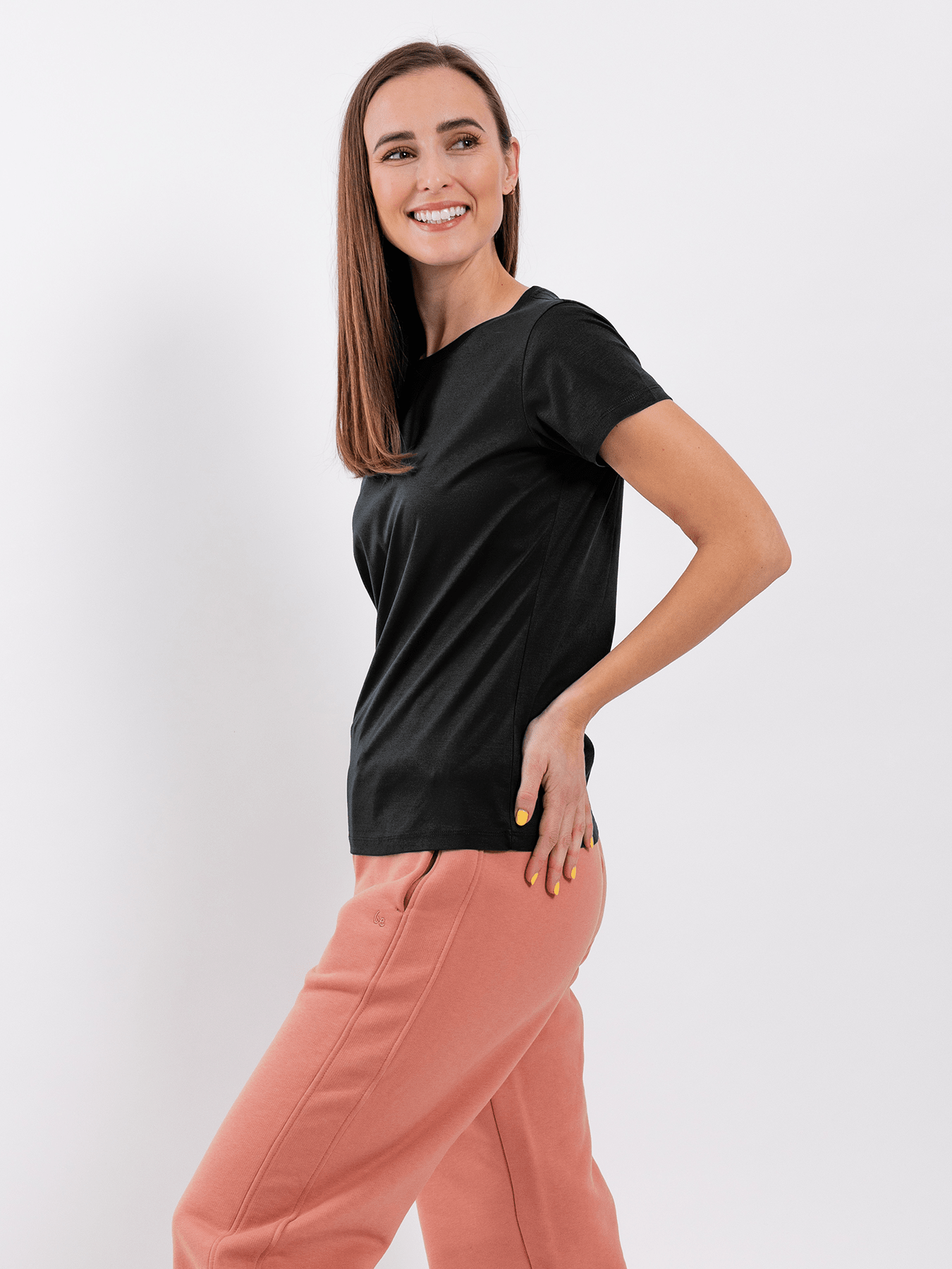 Women's Round Neck t-shirt Be Lenka Essentials - Jet Black - Barefoot Shoe Store