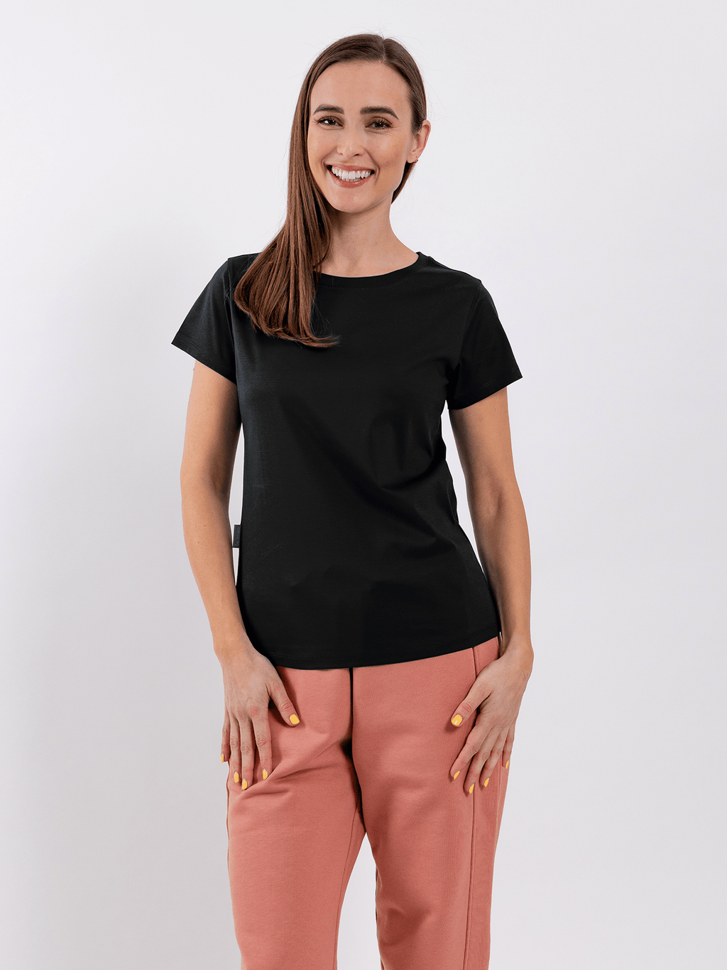 Women's Round Neck t-shirt Be Lenka Essentials - Jet Black - Barefoot Shoe Store