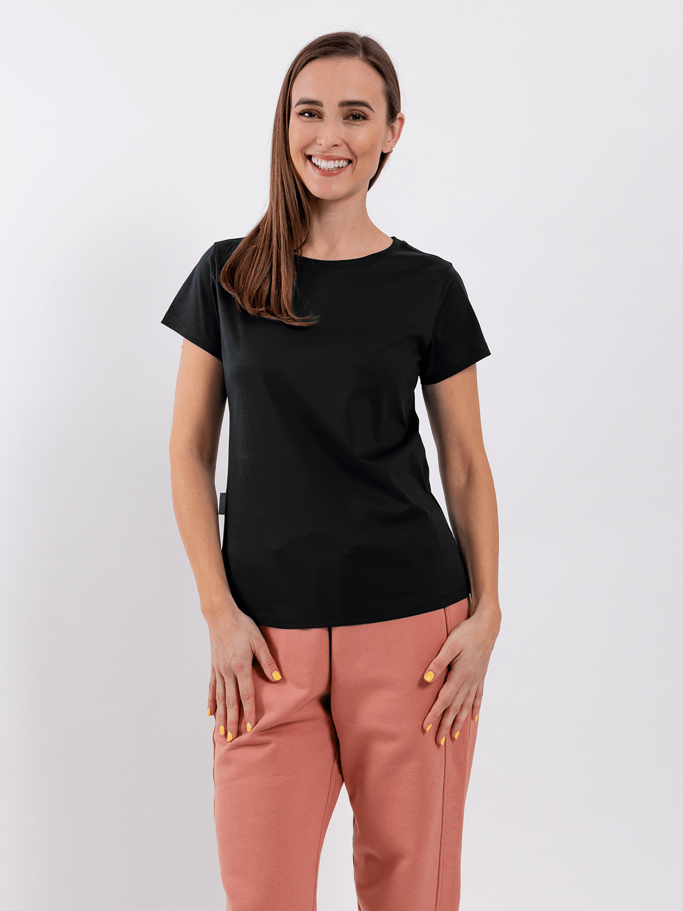 Women's Round Neck t-shirt Be Lenka Essentials - Jet Black - Barefoot Shoe Store