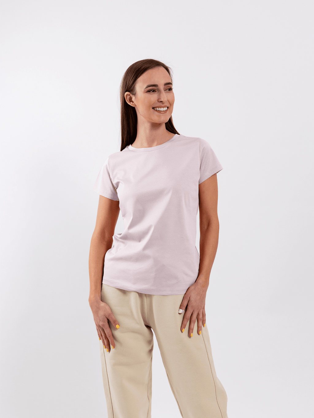 Women's Round Neck T-shirt Be Lenka Essentials - Powder Pink - Barefoot Shoe Store