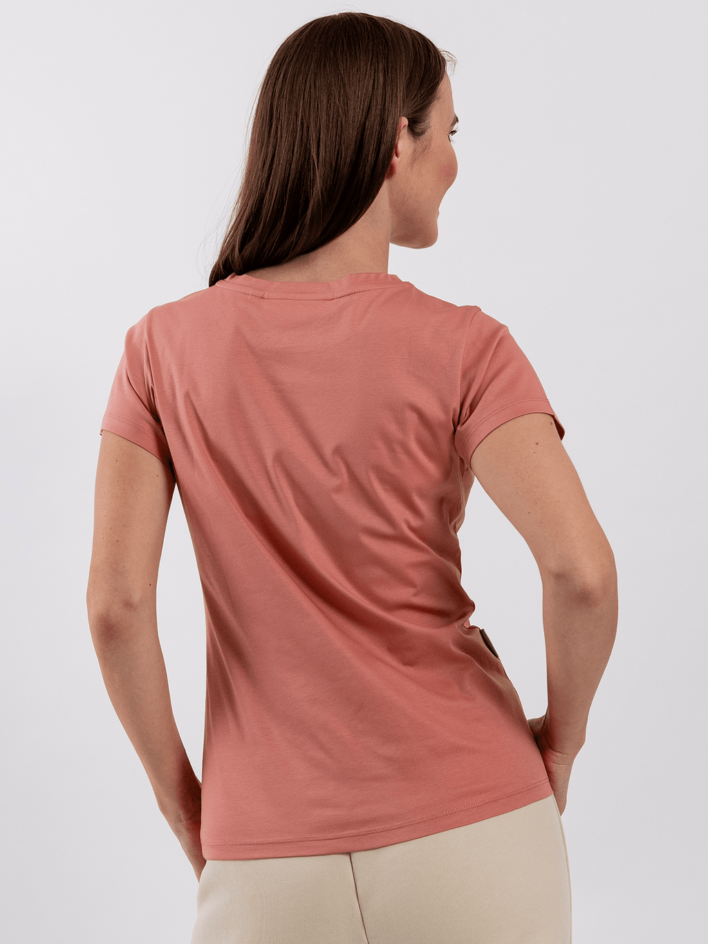 Women's Round Neck t-shirt Be Lenka Essentials - Salmon Pink - Barefoot Shoe Store