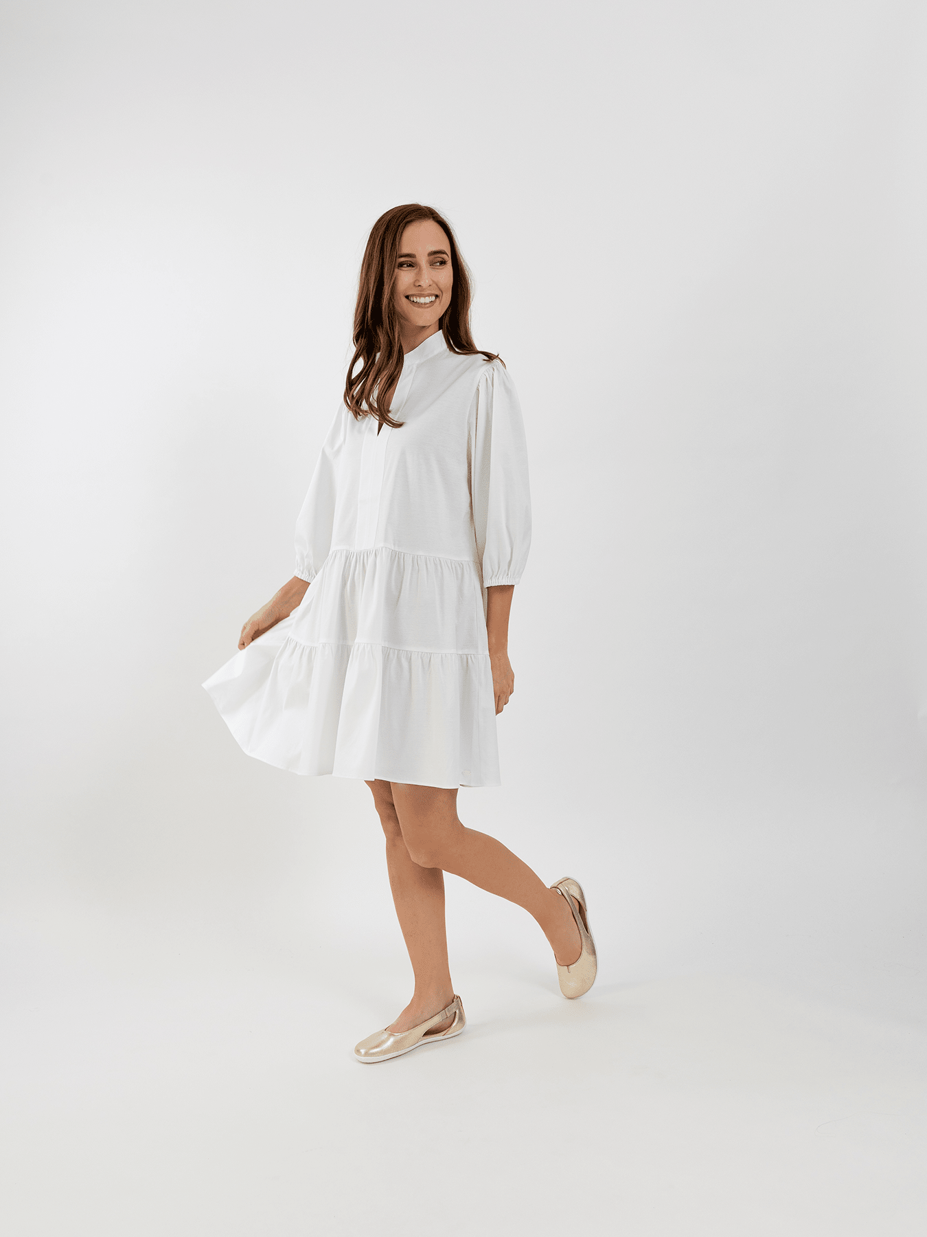 Women's Shirt Dress Be Lenka Essentials - White - Barefoot Shoe Store