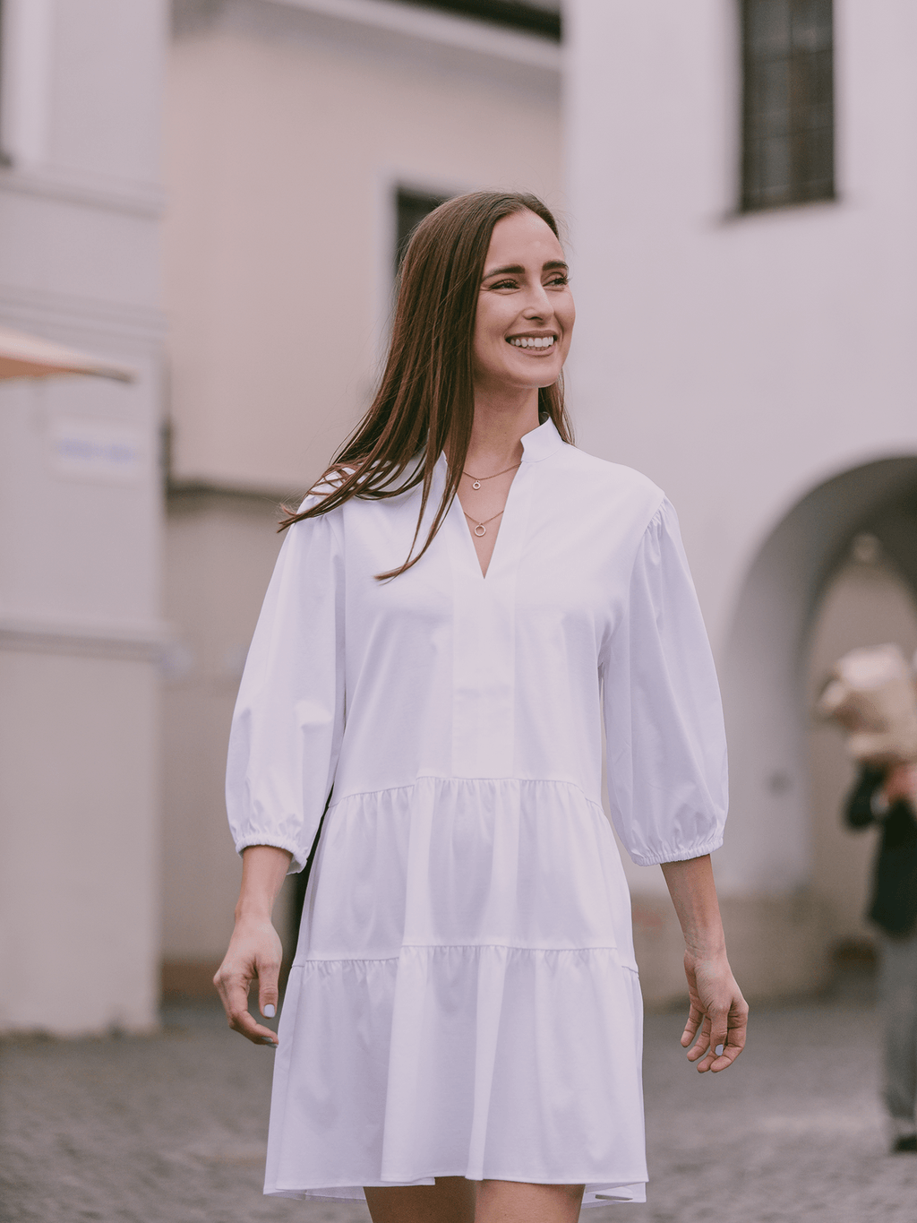Women's Shirt Dress Be Lenka Essentials - White - Barefoot Shoe Store